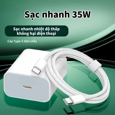 Củ sạc nhanh 35W kèm cáp sạc nhanh,40W, sạc đầy trong 30 phút, dùng chung cho điện thoại, máy tính bảng và tai nghe.