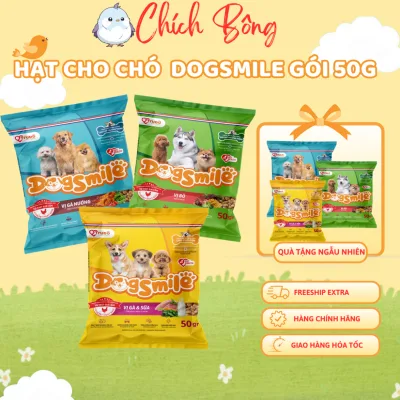 Gói thức ăn cho chó Dogsmile, thức ăn cho chó trưởng thành vị gà nướng, bò... ngẫu nhiên 50gr