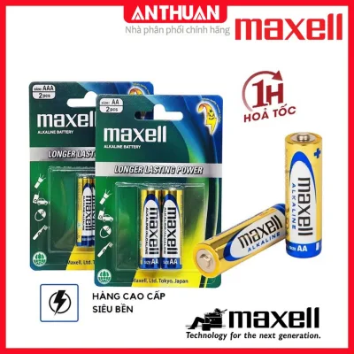 AA AAA Maxell Alkaline 1.5V Vỉ 2 Viên chất lượng cao cho micro, điều khiển tivi điều hòa đồ chơi