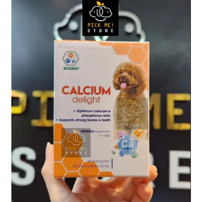BOSSEN - [Canxi CHÓ] Calcium Delight for dog Bổ Sung Canxi và Khoáng cho Chó - Hộp 20 gói 5ml