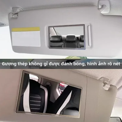 Gương Trang Điểm Ô Tô Bằng Thép Không Gỉ Di Động, HD, Chống Nắng, Đa Năng, Gương Nội Thất Trang Trí Xe Hơi