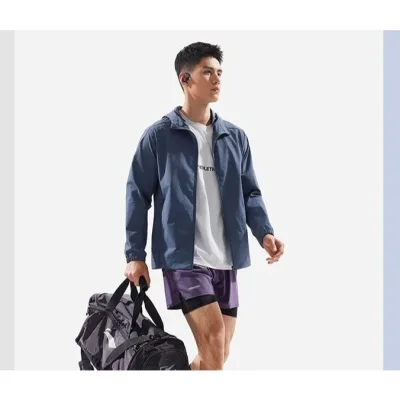 Áo Khoác Gió (1 lớp) Chống Thấm Nước Có Mũ Thể Thao Nam Li-Ning Tập luyện/Training AFDV675-10V