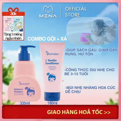 Borome Shampoo and Conditioner Combo for Babies with Benign Ingredients, Cares for Baby's Hair and Skin