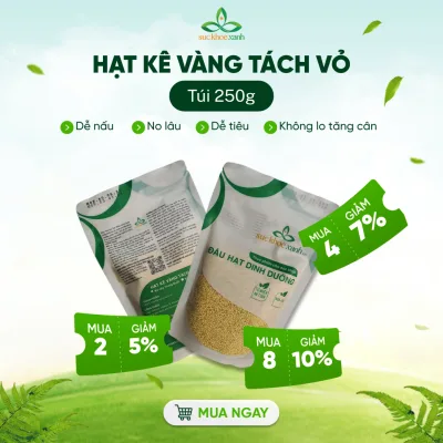Hạt Kê Vàng Tách vỏ 250g Sức Khỏe Xanh – Giàu Khoáng Chất, Vitamin B, Thực Dưỡng Cho Mẹ Bầu Và Trẻ Em