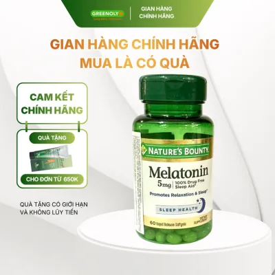 Viên Uống Hỗ Trợ Điều Hòa Giấc Ngủ Pharmekal Nature’s Bounty Melatonin 5Mg 60 Viên