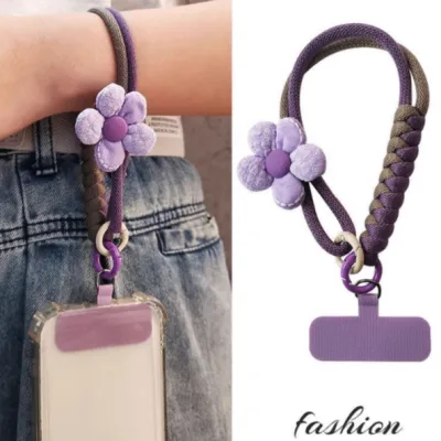 Dây đeo điện thoại di động Dây đeo vai cổ tay ngắn Vỏ điện thoại di động Dây bện Dây buộc hoa Dây buộc thời trang Dây điện thoại di động chống rơi