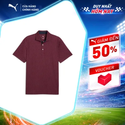 Áo Thun Thể Thao Golf PUMA Nam MATTR Lotus Polo Ruby Shimmer-Deep Navy Màu Đỏ
