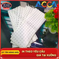 Tem dán decal giấy, 140 tem/tờ decal dán size quần áo, sticker chữ s,m,l