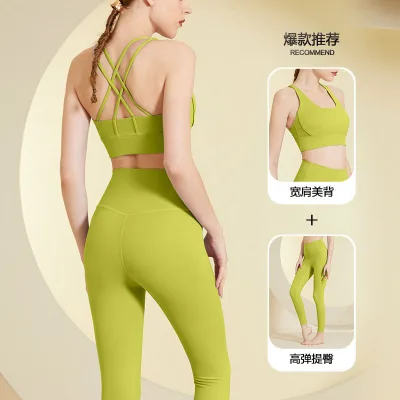 Bộ Tập Yoga GYM 4 Dây WX21 Chéo Lưng Siêu Đẹp Thun Lụa Quảng Châu Cao Cấp Nổi Bật Tôn Dáng