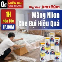 Màng bọc nilon che bụi nhiều kích thước, băng keo nilon che sơn ngăn bụi, màng nilon phủ đồ kích thước lớn