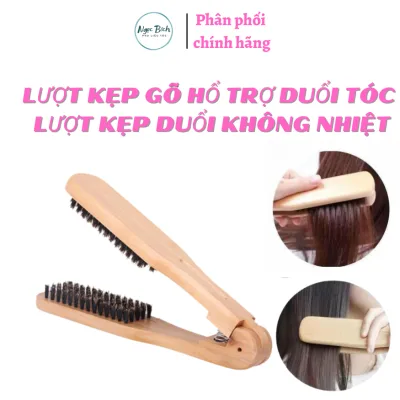 Lược kẹp gỗ ép,duổi thẳng tóc, kẹp gỗ hổ trợ kẹp duổi tóc có 2 mặt bằng lông cao cấp