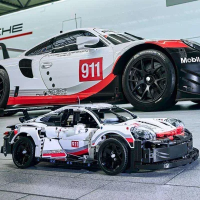 Xe đua Porsche 911 lớn tương thích với khối xây dựng Lego, đồ chơi lắp ráp giáo dục, xe điều khiển từ xa độ khó cao cho bé trai