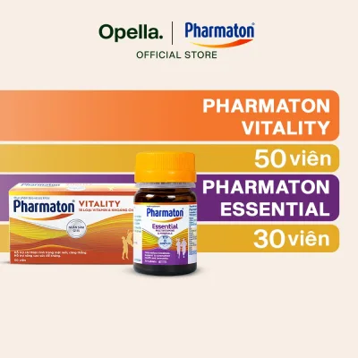 Bộ 1 Thực Phẩm Bảo Vệ Sức Khỏe Pharmaton Vitality Dạng Vỉ Hộp 50 Viên + Thực Phẩm BVSK Pharmaton Essential (Lọ 30 Viên)