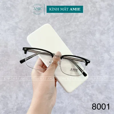Mắt kính cận nam nữ AMIE Eyewear gọng vuông chất liệu nhựa lõi kim loại chắc chắn thiết kế đơn giản 8001