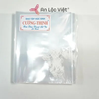 Combo 1 xấp/ 50 tờ Bao tập - Bao vở học sinh trong suốt hình Nai - Bao sách học sinh dày đặc biệt