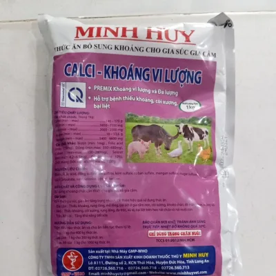Hỗ trợ khoáng cho gia súc: Calci Khoáng (1 kg).