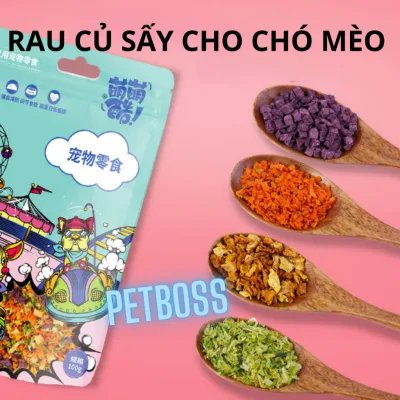 RAU CỦ SẤY KHÔ CHO CHÓ, BỔ SUNG CHẤT XƠ RAU CỦ CẦN THIẾT CHO THÚ CƯNG, SNACK THÚ CƯNG