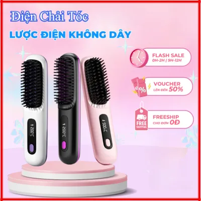 New Điện Chải Tóc Không Dây Ion Âm Chăm Sóc Tóc Suôn Mượt Tạo Kiểu Dễ Dàng Mang Theo