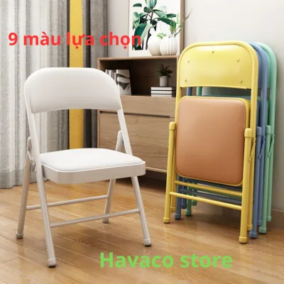 Ghế Văn Phòng Gấp Gọn Ghế Gấp Decor Phòng Ghế Đệm Tựa Lưng Bọc Da Êm Ái Khung Thép Sơn Tĩnh Điện