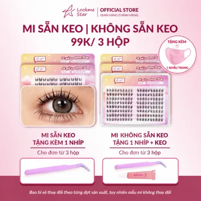 Lông Mi Lookme Star (tặng 1 nhíp+1 keo/đơn từ 3 hộp mi không sẵn keo)