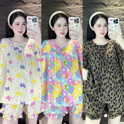 Set Bộ Đùi Tole Xinh Xắn Tay Bèo Quần Đùi Viền Bèo - HN CLOSET