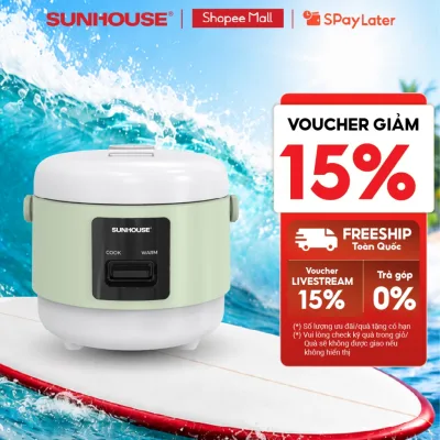 Nồi cơm điện 0.8L Sunhouse SHD8200 - Giữ ấm tới 8 tiếng - Chống dính 2 lớp Flead an toàn