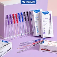 Combo 5-10-20 Bút Bi Thiên Long TL-027 - Mực Xanh/Đen/Đỏ/Tím