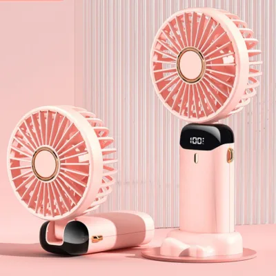 Quạt Cầm Tay Mini PTLUXURY Tích Điện ,Pin Sạc 10.000mAh,5 Tốc Độ Gió Có Dây Đeo Cổ,Đèn LED Hiển Thị Mẫu Mới