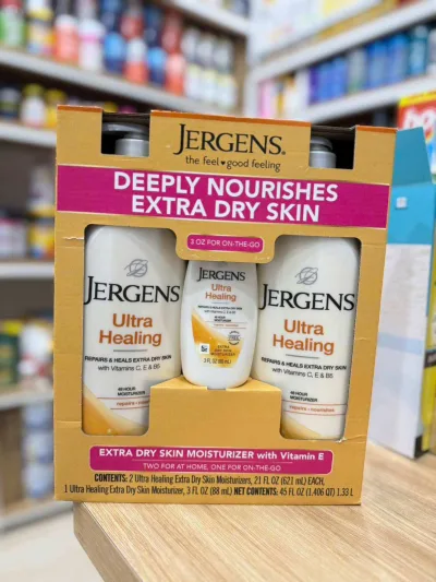 💮 Jergen Ultra Healing Body Lotion Set - Usa (2 Bottles of 621ml + 1 Bottle of 88ml)