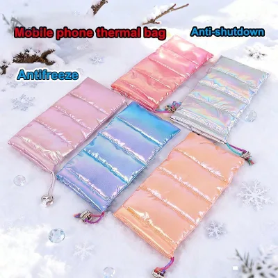 TBRBG Vỏ Điện Thoại Nhiệt Cotton Giữ Nhiệt Ấm Túi Điện Thoại Di Động Có Dây Rút Vỏ Điện Thoại Ngoài Trời Túi Phụ Kiện Cho Quá Nóng C MỚI