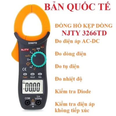 Ampe kìm đồng hồ kẹp dòng vạn năng 3266TD NJTY cao cấp đo tụ, tần số, nhiệt độ, điện trở, điện áp chính hãng ilinhkien