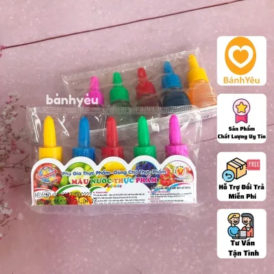 Màu nước thực phẩm Thiên Thành - set 5 màu tạo màu cho các loại bánh kẹo,.