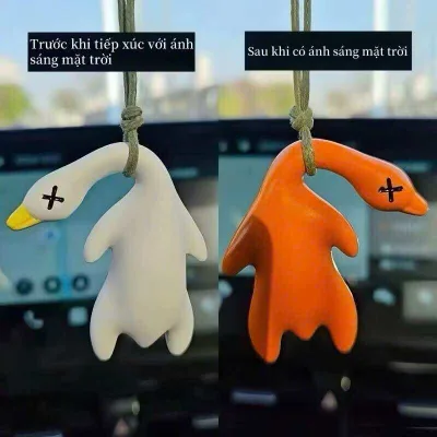 vịt đổi màu dễ thương Vịt vàng cổ điển cho đồ trang trí nội thất ô tô trang trí ra nắng đổi màu thành vịt nướng