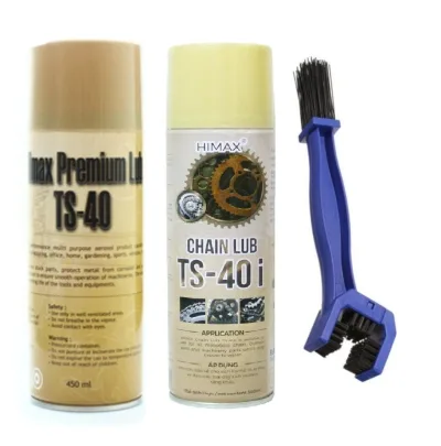 Combo 3 Chai xịt vệ sinh sên xe máy PKL TS-40 450ml bảo dưỡng sên TS-50 300ml và bàn chải vệ sinh sên chuyên nghiệp 3D