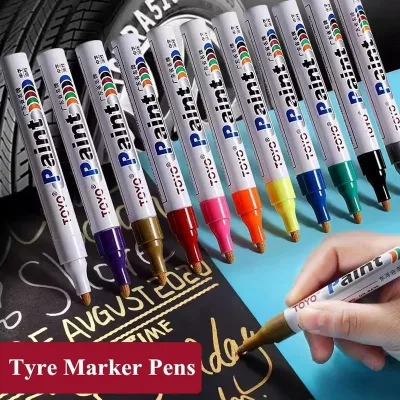 Bút Sơn Lốp Xe Trắng Không Thấm Nước Chống Phai – Viết Kim Loại, Gỗ, Nhựa, Kính, DIY, Graffiti, Trang Trí Album