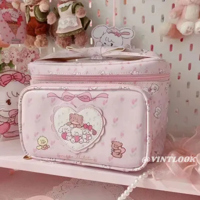 VINTLOOK Túi Đựng Mỹ Phẩm Cỡ Lớn Đồng Thương Hiệu Mikko Túi Xách Tay Hình Vuông Động Vật Nhỏ Dễ Thương Sức Chứa Lớn