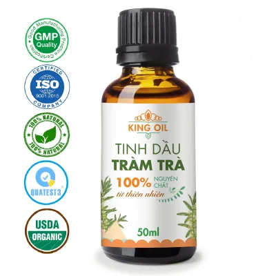 Tea Tree Essential Oil 50ml, Pure from Nature, Room Steaming, Room Fragrance, Disinfectant, Skin Care, Acne Reduction, Mosquito Repellent, Cold Relief - Kingoil