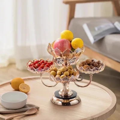 Khay Mứt Trang Trí Mạ Màu Vàng Đựng Mứt Tết, Bánh Kẹo, Hoa Quả, Đồ Ăn Vặt Phong Cách Châu Âu