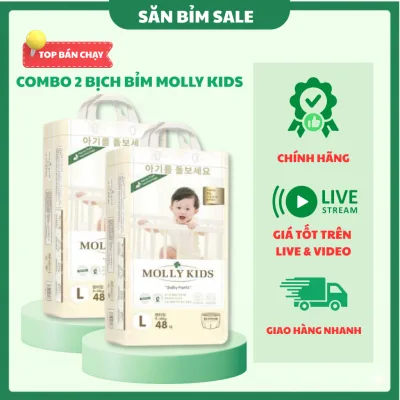 COMBO 2B Tã Bỉm MOLLY KIDS Dán Quần Cho Bé, Tã Bỉm Hàn Quốc Mỏng Nhẹ, Êm Ái, Siêu ThấmHút