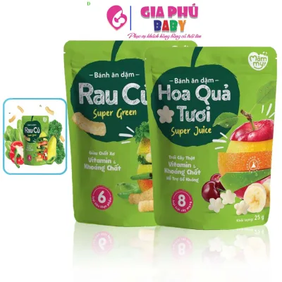 Bánh ăn dặm Măm my giàu chất xơ vị rau củ quả, vitamin và khoáng chất, hình que ngắn hàng chính hãng