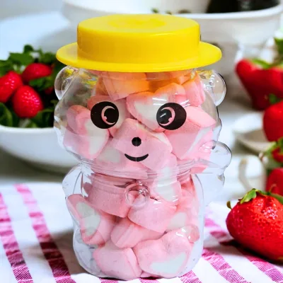 Combo 10 Hủ nhựa đựng trà sữa hình gấu trúc 500ml - hũ nhựa PET đựng bánh kẹo, đồ ăn vặt cho quán