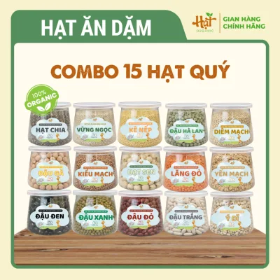 Combo 15 Hạt Ăn Dặm Hữu Cơ Dinh Dưỡng Nấu Cháo Cho Bé, Set Hạt Ăn Dặm, Hạt Nấu Cháo Hũ 100g