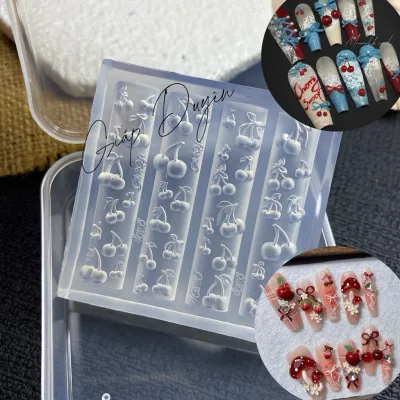 Khuôn nail trái cherry làm móng nghệ thuật