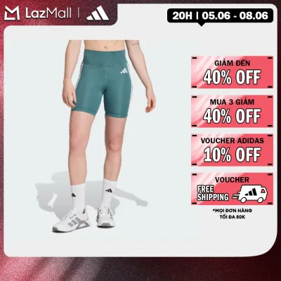 Adidas Training Optime Essentials 3-Stripes Short Leggings Women Green Jy2147