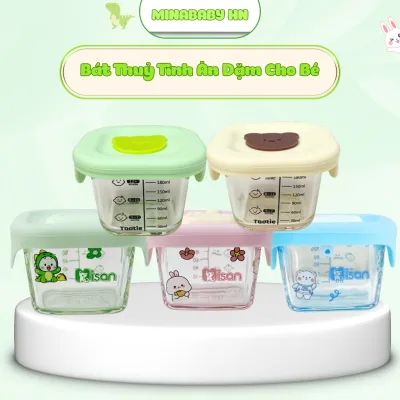 Bát Ăn Dặm Cho bé Dung Tích 180ml Có Vạch Chia, Hũ Trữ Đông Thủy Tinh Dung Tích 180ml Ăn Dặm Cho Bé