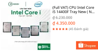 (Full VAT) CPU Intel Core i5 14400F Tray New ( No Fan ) | Bảo hành 36 Tháng