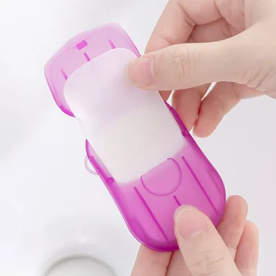 Set 20 Xà Phòng Giấy Nhật Bản Dùng Một Lần Nhỏ Gọn Tiện Lợi Dễ Dàng Bỏ Túi Mang Theo LAZYL