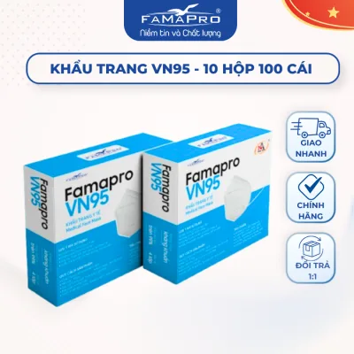 Khẩu trang 5 lớp VN 95 Famapro Nam Anh lọc bụi mịn 10 hộp