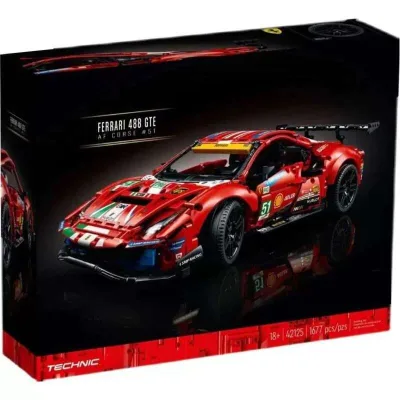 Tương thích với khối xây dựng LEGO cho bé trai, mô hình xe thể thao Ferrari GTE Rally 488, đồ chơi người lớn