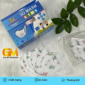 Hộp 50 chiếc 3D trẻ em họa tiết hoạt hình dễ thương, 3 lớp mềm mại, bảo vệ an toàn cho bé